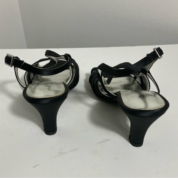 David Tate Women’s 6.5 Black Satin Strappy Refined Dress Heel NWOT - Picture 4 of 10